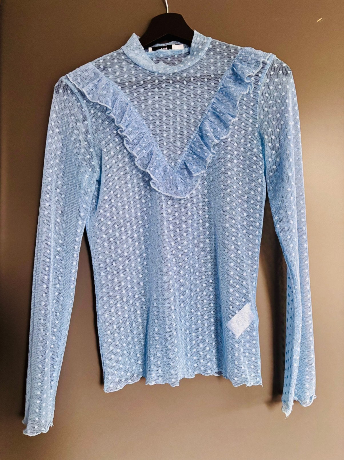 Mooi topje van Costes maat S doorschijnend, Blauw, Ophalen of Verzenden, Zo goed als nieuw, Lange mouw