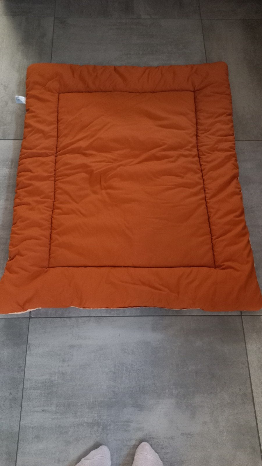 Crème/terracotta boxkleed, Ophalen, Gebruikt, Rechthoekig, Boxkleed