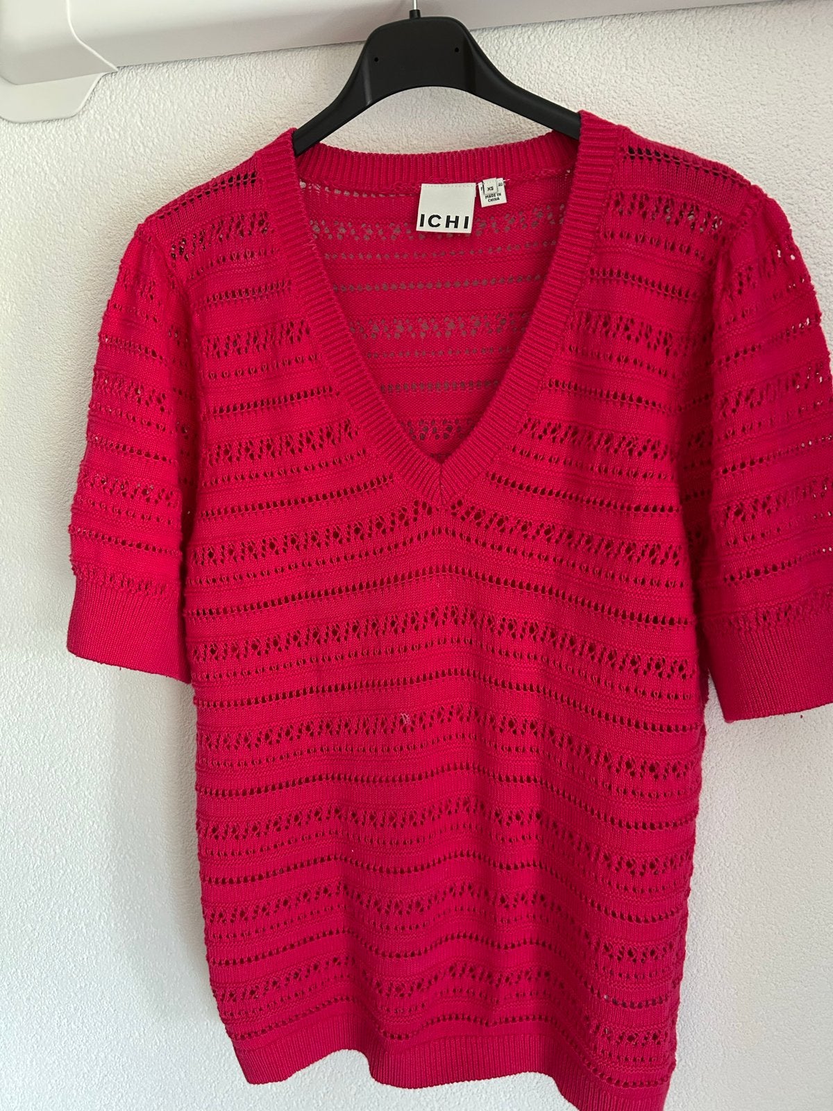 Ichi cyclaam kleur opengewerkt shirt, Ophalen of Verzenden, Zo goed als nieuw, Maat 36 (S), Roze