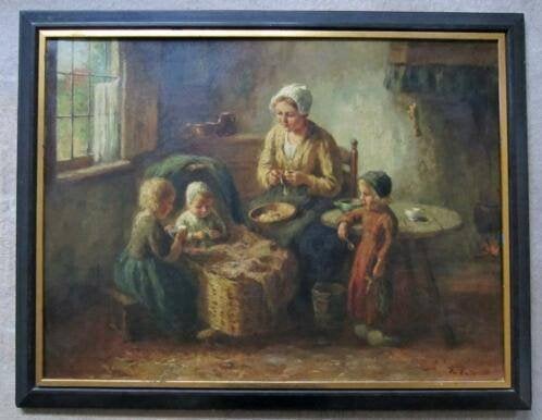 == moeder met kinderen == COR BOUTER 1888-1966 ==, Ophalen of Verzenden