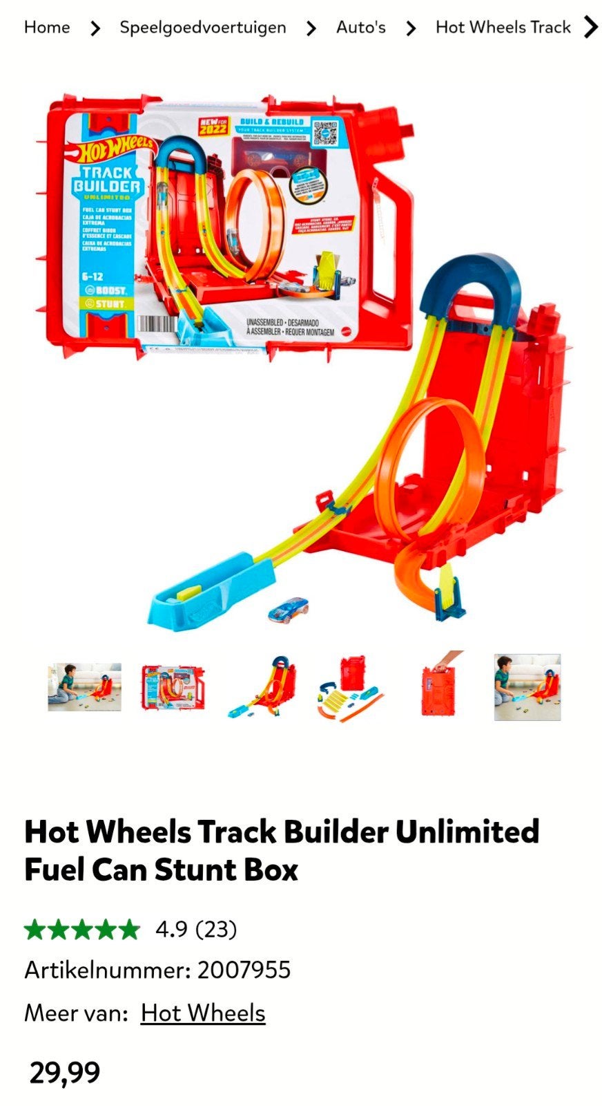 Hot Wheels Track Builder Unlimited Fuel Can Stunt Box, Ophalen of Verzenden, Zo goed als nieuw