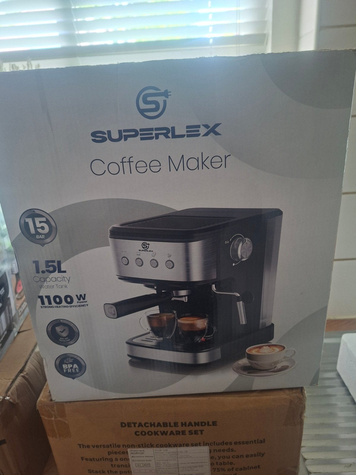 Superlex Koffiezetapparaat - Espresso & Koffie, Ophalen, Afneembaar waterreservoir, Espresso apparaat, 10 kopjes of meer