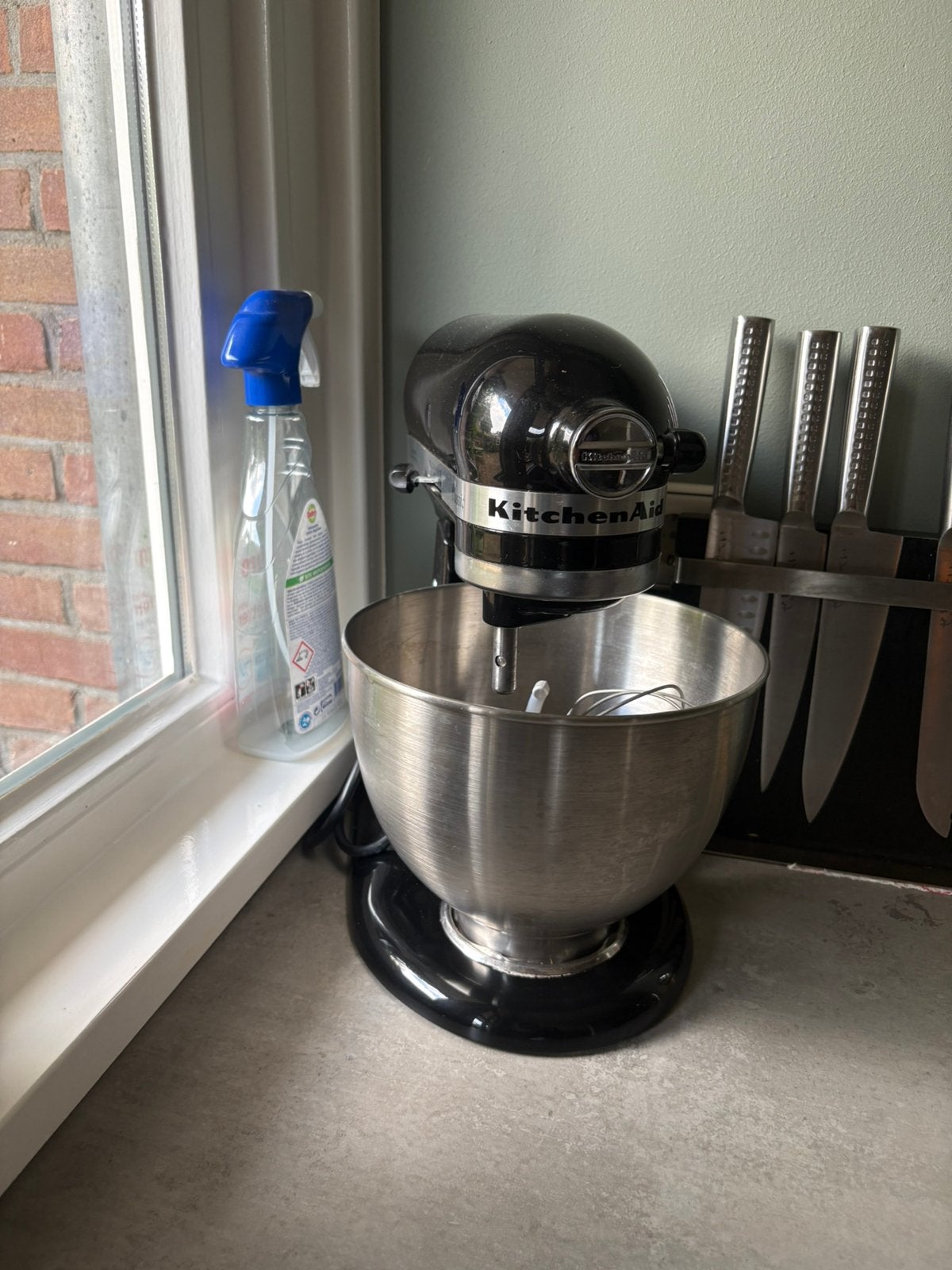 KitchenAid Classic zwart met veel accessoires, 4 liter of meer, Ophalen, Gebruikt, 3 snelheden of meer