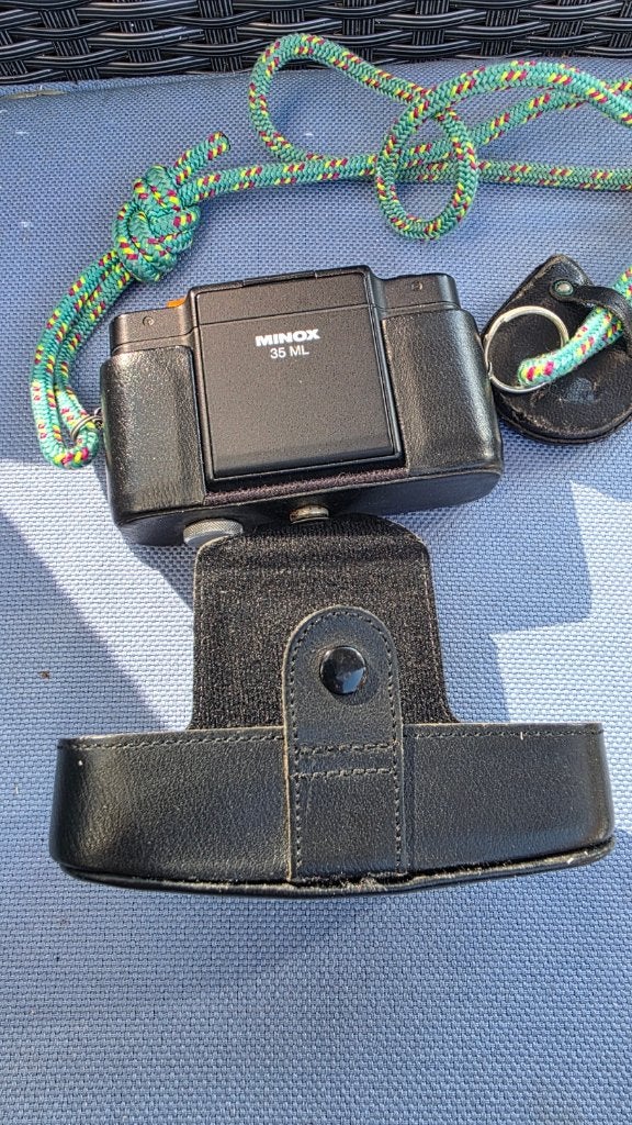 Minox 35 ML analoge camera met originele lederen tas, Ophalen of Verzenden, Compact, Overige Merken