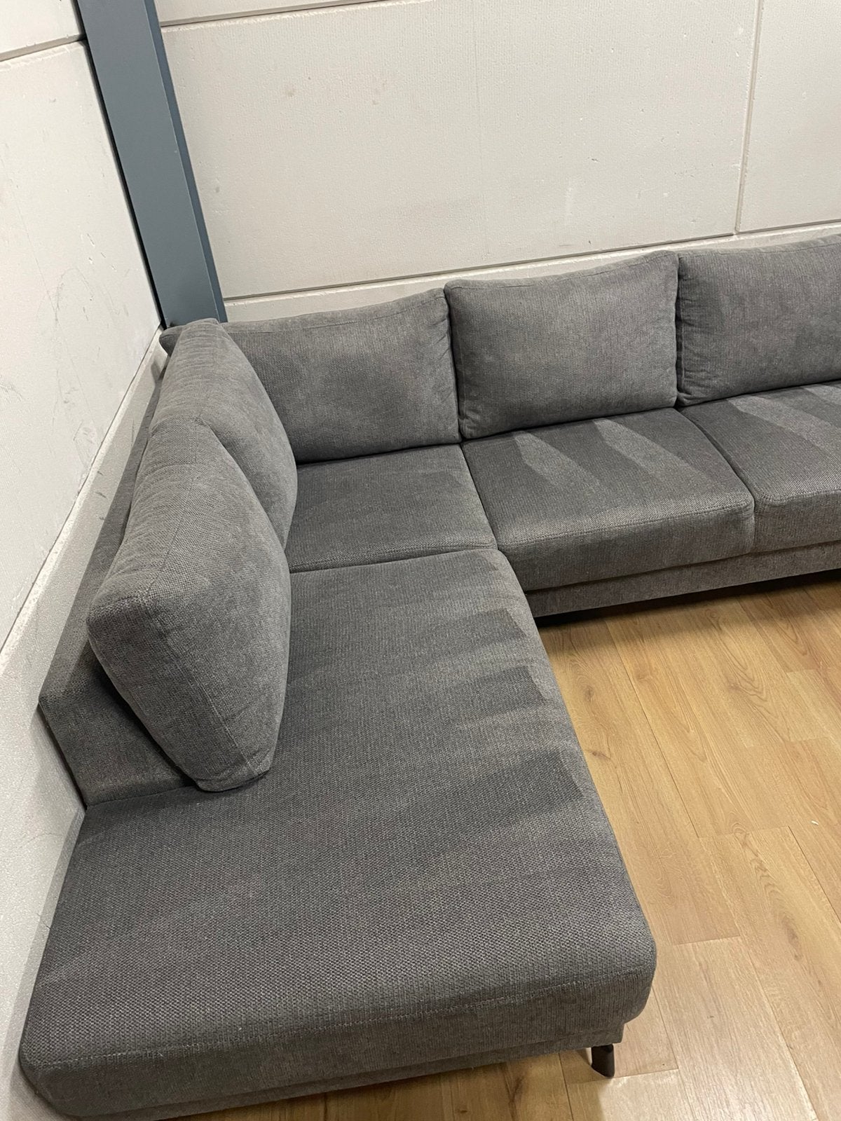 Mooie luxe suede grijze u bank - GEREINIGD!!!, Ophalen, Luxe, Hoekbank, 300 cm of meer