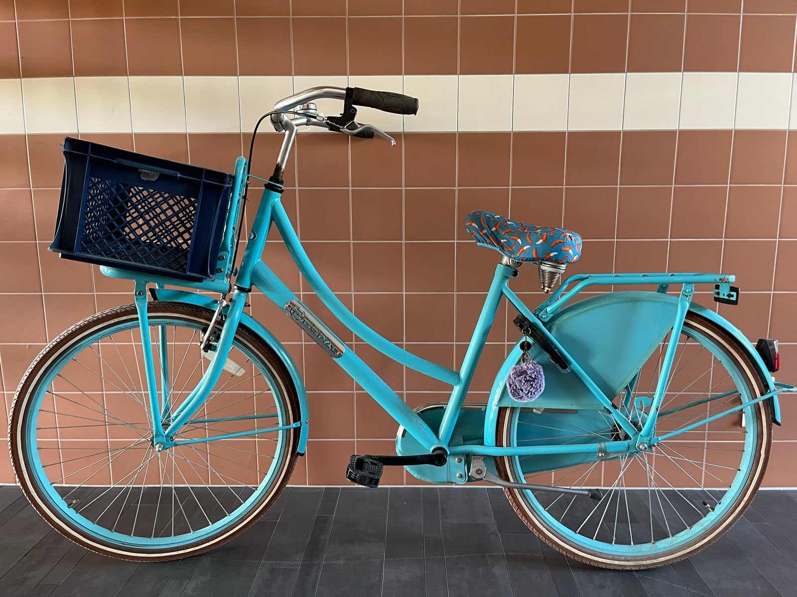 Leuke turquoise damesfiets met mandje en lage instap, Fietsen en Brommers, Fietsen | Dames | Damesfietsen, Velgrem, 47 tot 50 cm