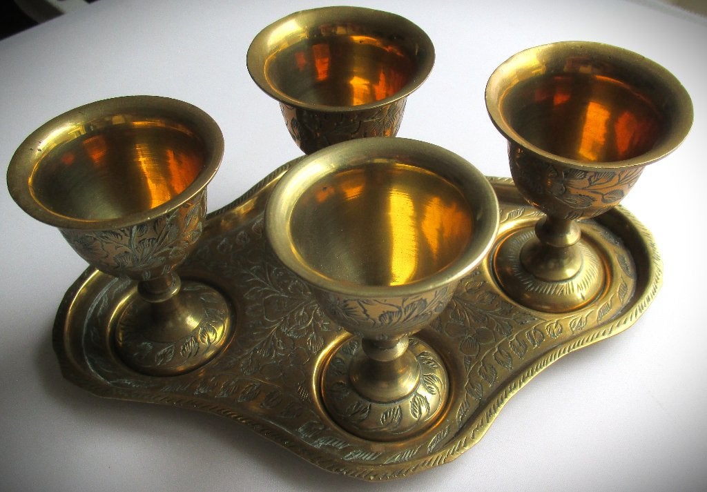 Shot Kelkjes Koper~Antieke Indiase Set~1857-1947, Antiek en Kunst, Antiek | Koper en Brons, Ophalen of Verzenden