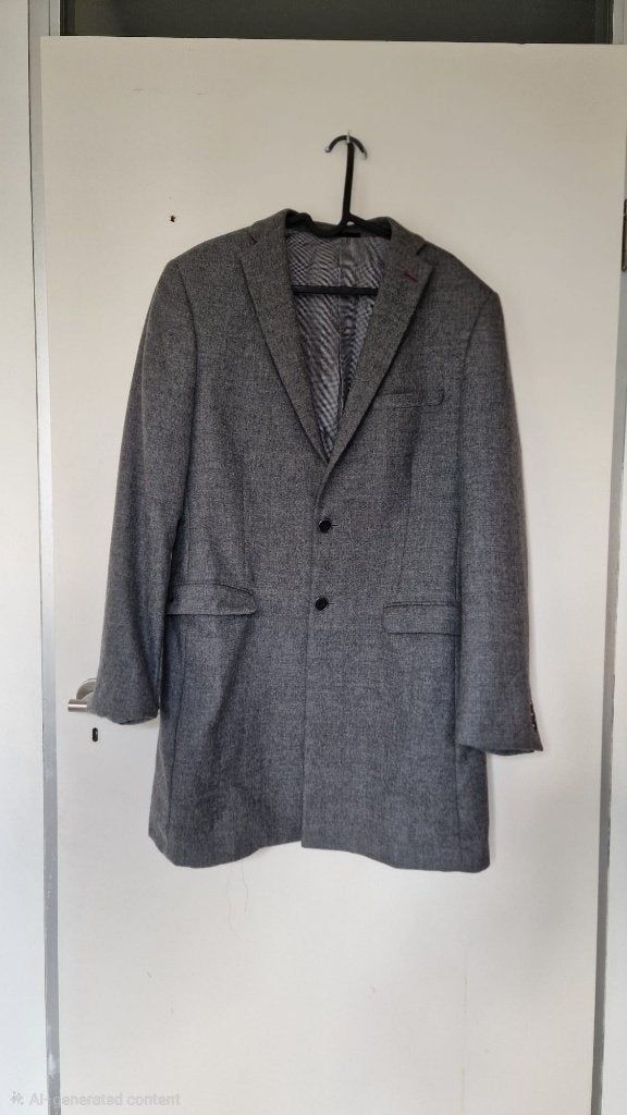 Louis Philippe herenjas / wollen mantel – grijs – 30% wol, Ophalen, Zo goed als nieuw, Overige maten, Grijs