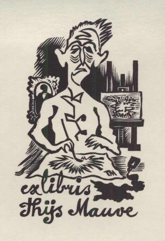1700 Ex Libris Nederland : Thijs Mauve, 1954, Verzenden, Ex libris