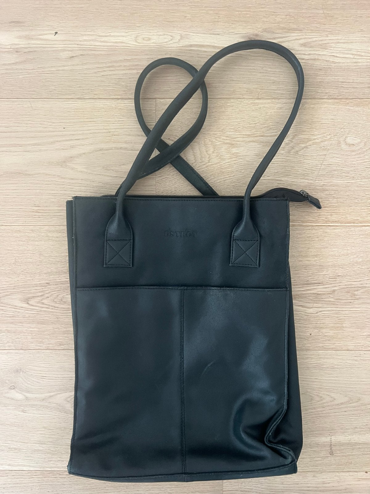 DSTRCT shopper met laptopvak - echt leer, Ophalen of Verzenden, Zo goed als nieuw, Zwart, Shopper
