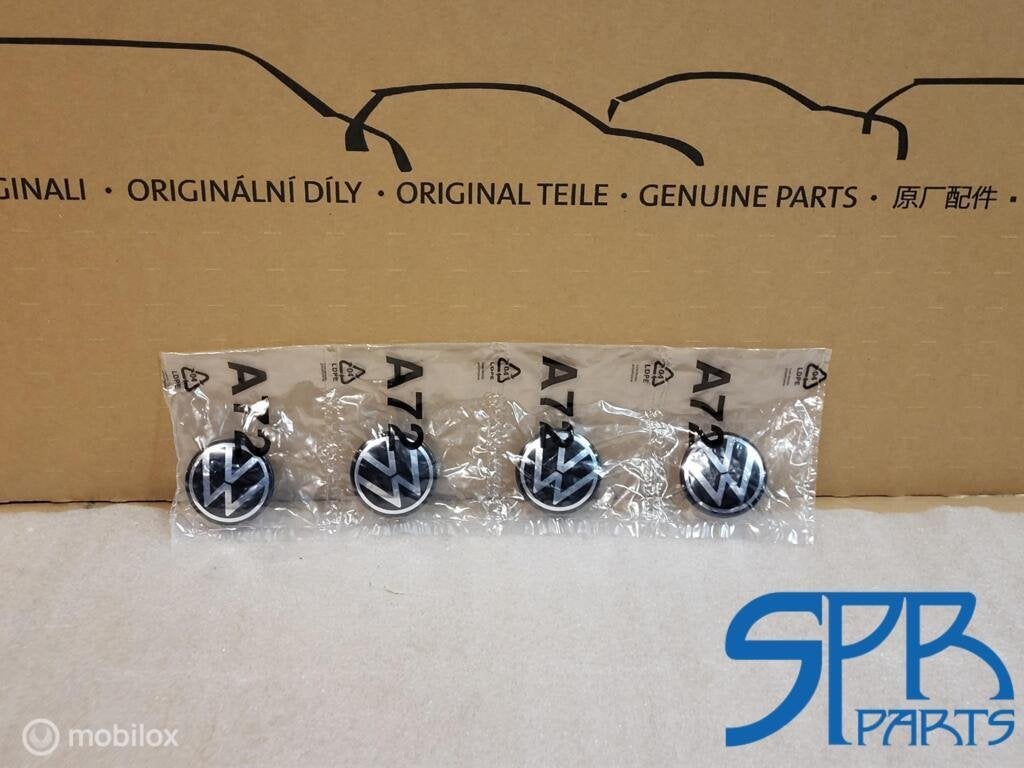 ORIGINELE NIEUWE VW NAAFDOPPEN SET TIGUAN 60MM LOGO CHROOM, VOLKSWAGEN, Volkswagen, Nieuw, Ophalen of Verzenden