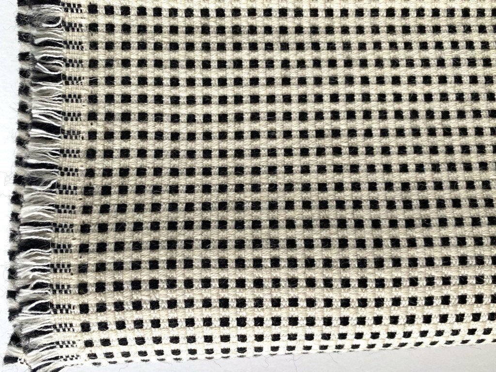 De Ploeg Odda; crème + zwart; restant vintage meubelstof, Wol, Meerkleurig, 120 cm of meer, Nieuw