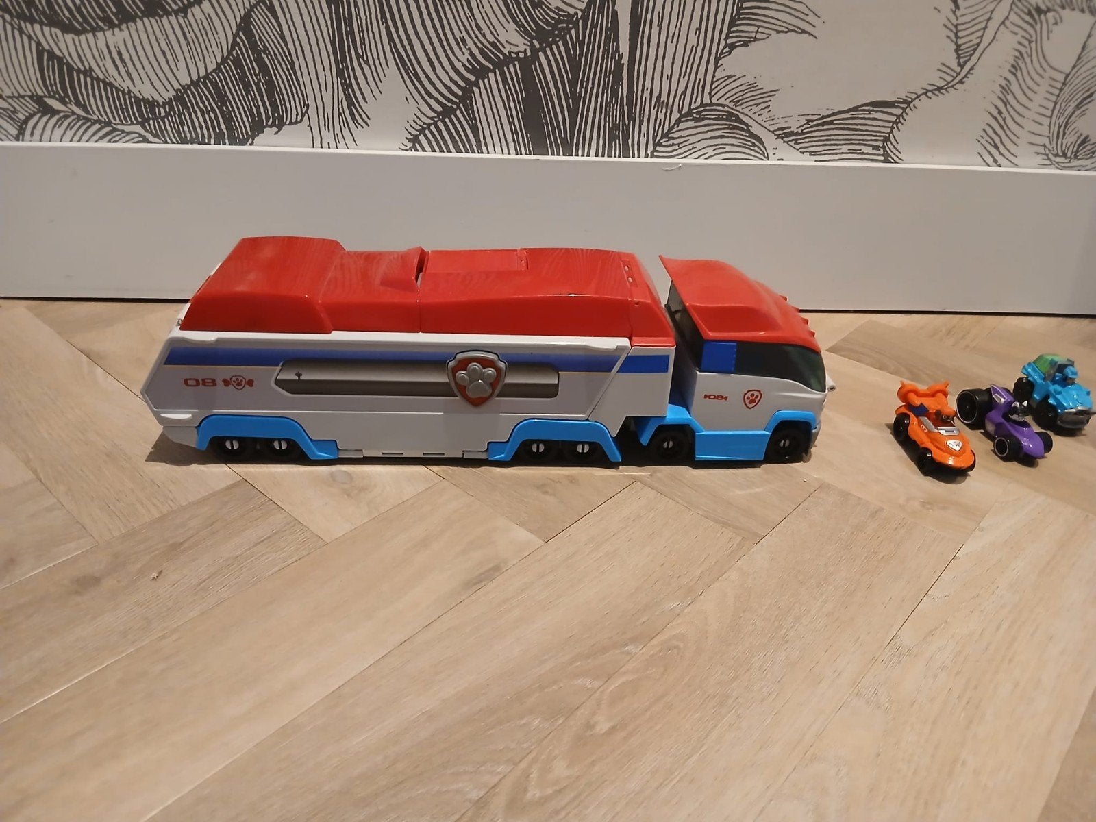 PAW Patrol True Metal Launch'N Haul Patroller met 3 auto's, Ophalen, Gebruikt