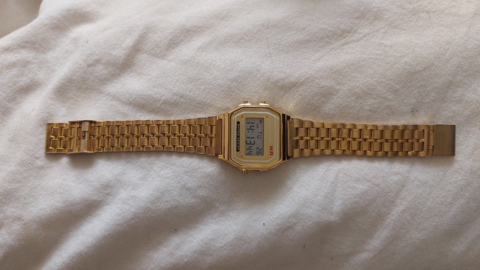 Gouden Vintage Digitaal Horloge -, Sieraden, Tassen en Uiterlijk, Horloges | Heren, Ophalen, Gebruikt, Goud, Casio