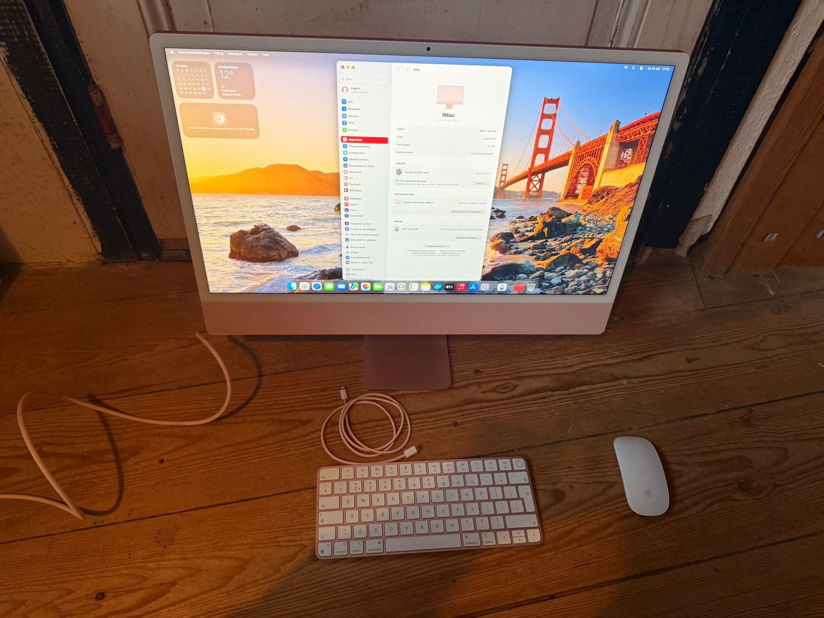 Imac 24 inch retina m1 roze in nieuw staat, Computers en Software, IMac, Zo goed als nieuw, Nvt, Nvt