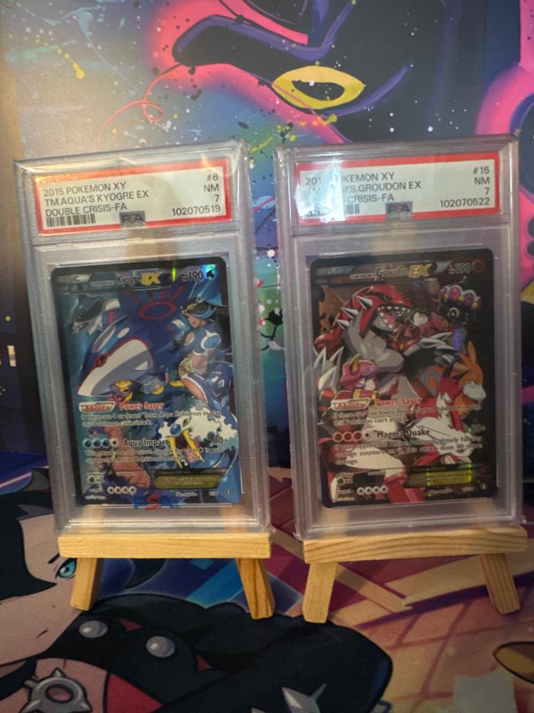 Pokémon XY Double Crisis Kyogre EX & Groudon EX PSA 7 Set, Hobby en Vrije tijd, Verzamelkaartspellen | Pokémon, Ophalen of Verzenden