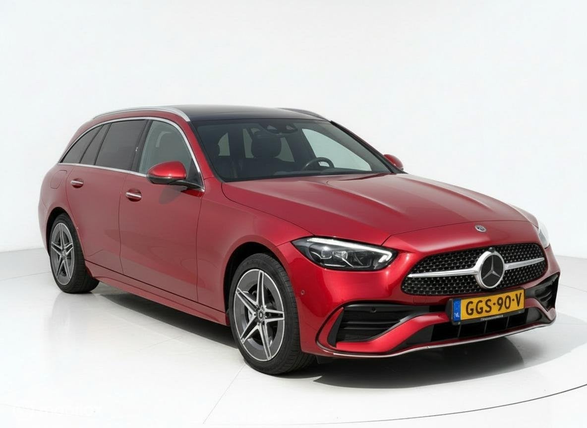 Mercedes C-klasse Estate 300 e AMG Line|PANO|360|MEMORY|LED, Auto's, Automaat, Dealer onderhouden, Achterwielaandrijving, 4 cilinders
