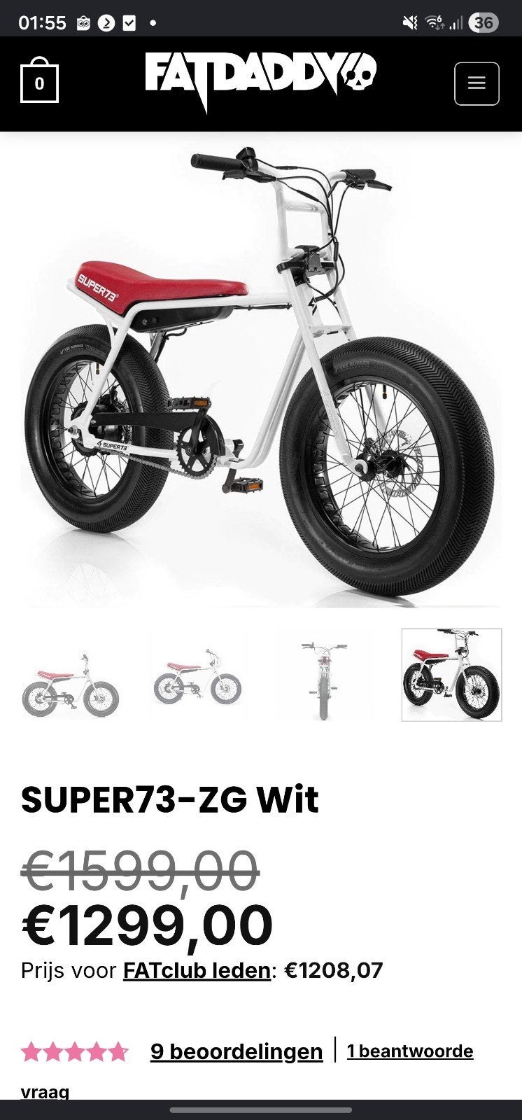 SUPER 73 ZG CUSTOM / UPGRADE / FATBIKE, Fietsen en Brommers, Zo goed als nieuw, 59 cm of meer, 30 tot 50 km per accu, Ophalen