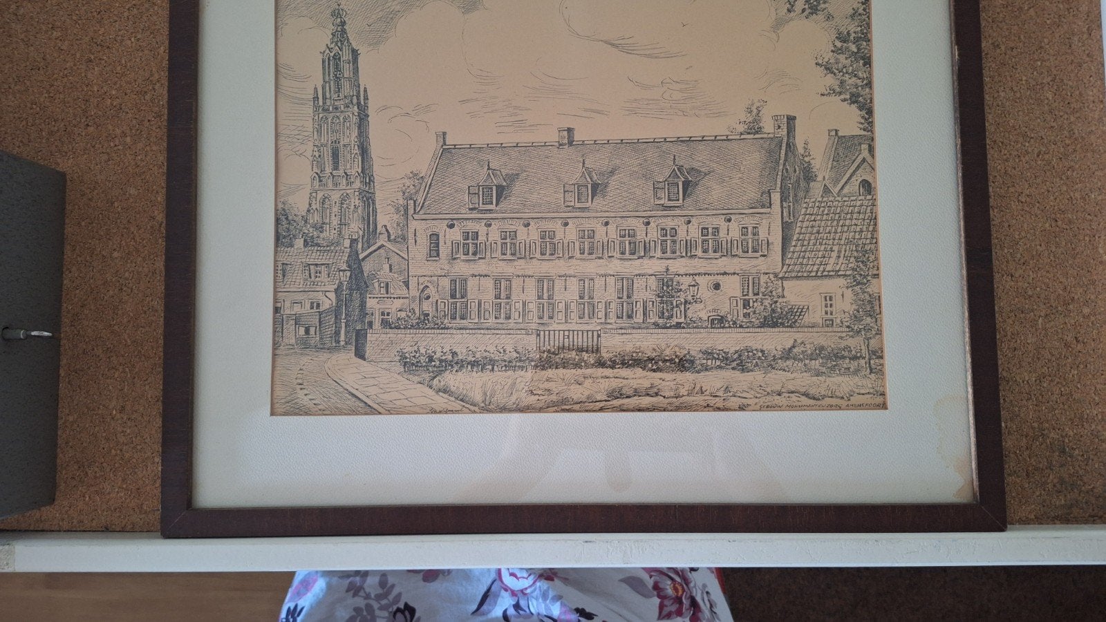 Ets van SEBBOU MONUMENTEN ZORG AMERSFOORT, Antiek en Kunst, Ingelijst, Ets, Architectuur, Ophalen of Verzenden