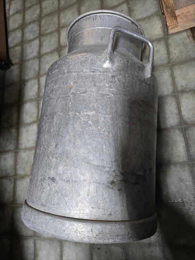 Melkbus aluminium authentiek brocante curiosa plantenbak., Verzenden, Gebruikt