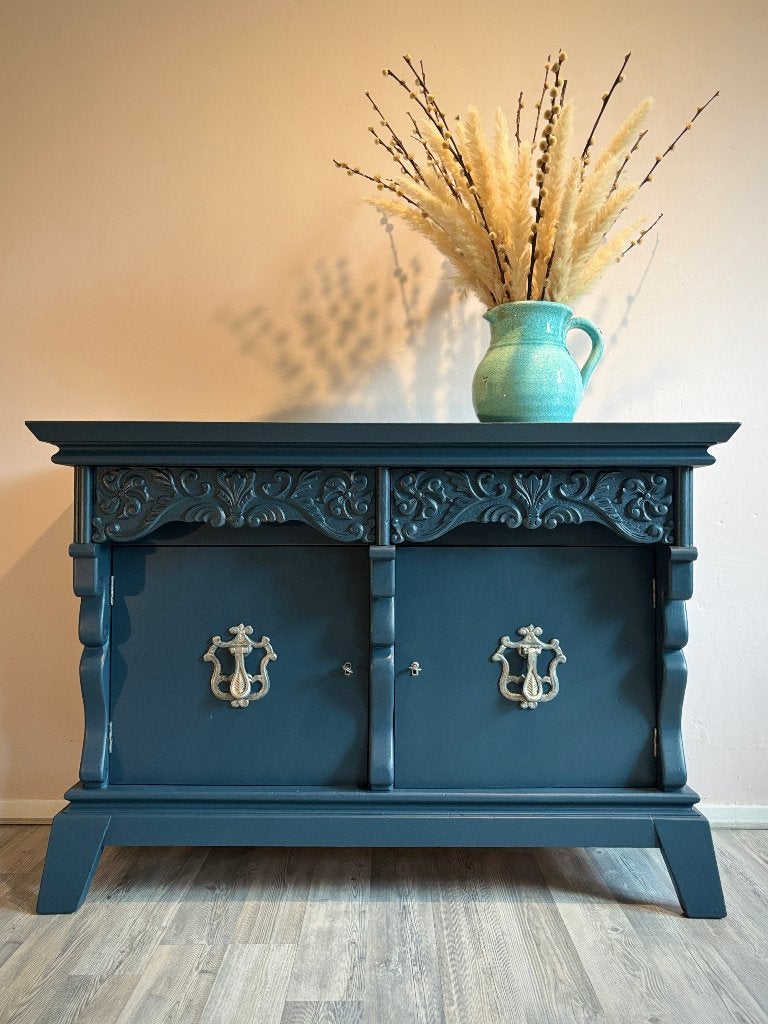 Prachtig Barok Dressoir | Gerestyled, donkerblauw, Huis en Inrichting, Ophalen, Zo goed als nieuw, 25 tot 50 cm, 50 tot 100 cm