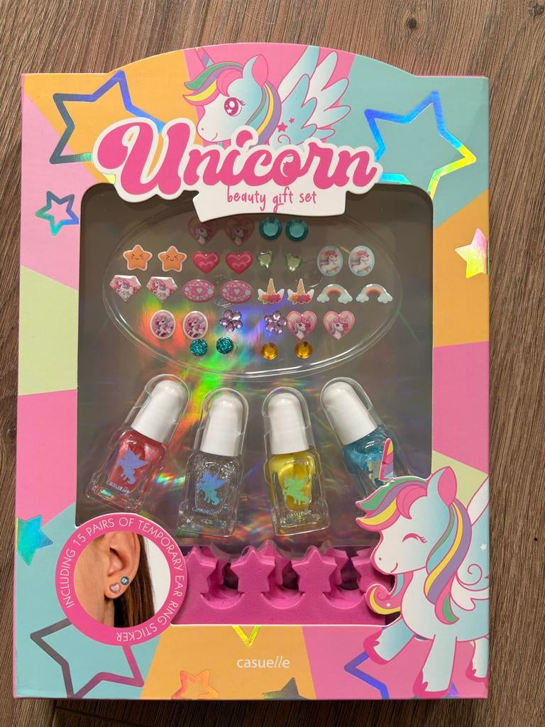 Unicorn Beautypakket Meisjes: Plakoorbellen & Nagellak, Ophalen of Verzenden, Nieuw