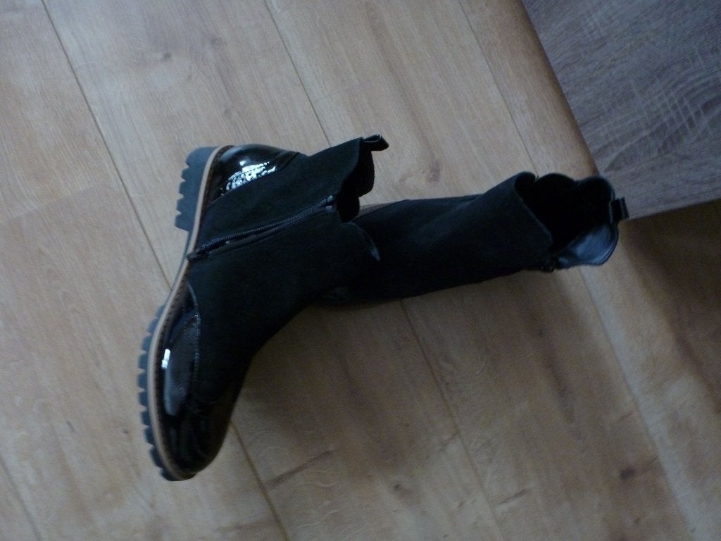 CHELSEA BOOTS  zwart echt leer LAK laarzen -GRATIS zend, Verzenden, Zwart, Lage of Enkellaarzen, Nieuw