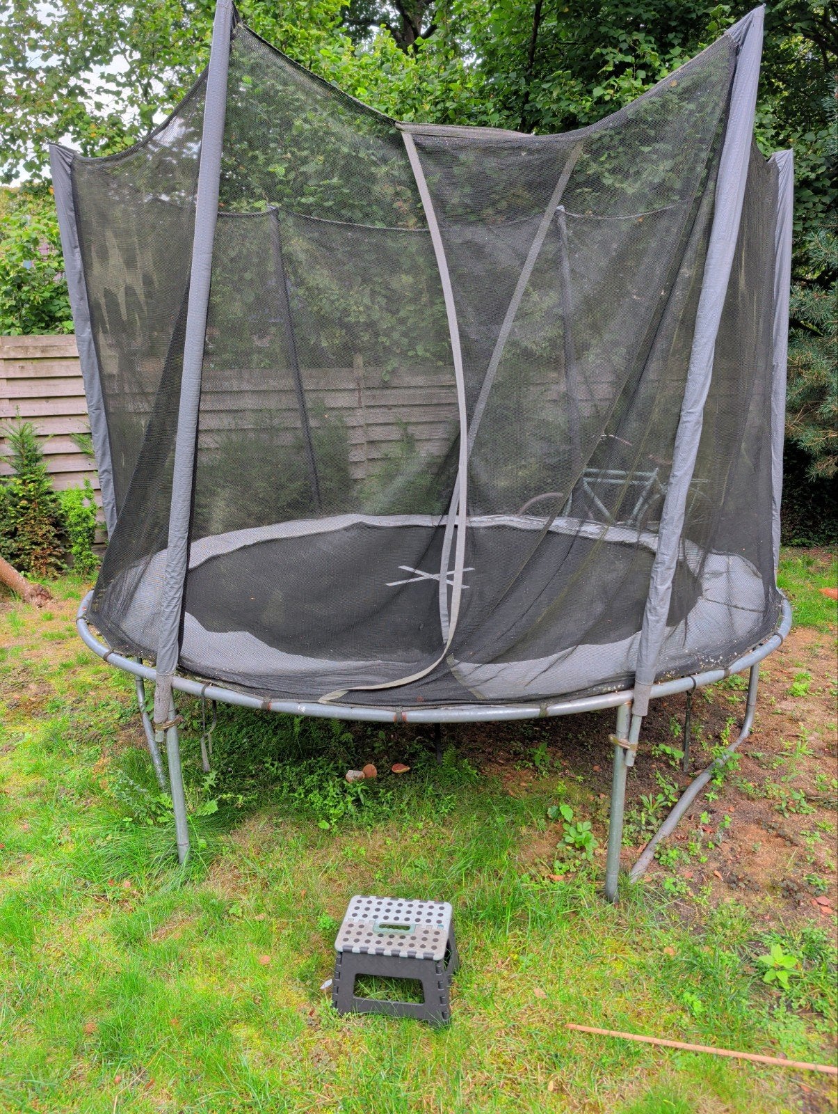 Trampoline 3 meter breed met veiligheidsnet, Ophalen, Gebruikt