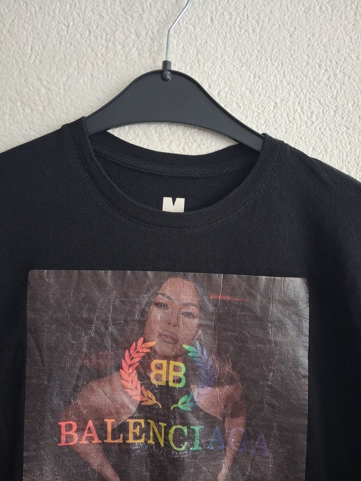 Zwart T-shirt met Balenciaga print - Maat M, Maat 38/40 (M), Balenciaga, Zwart, Ophalen of Verzenden