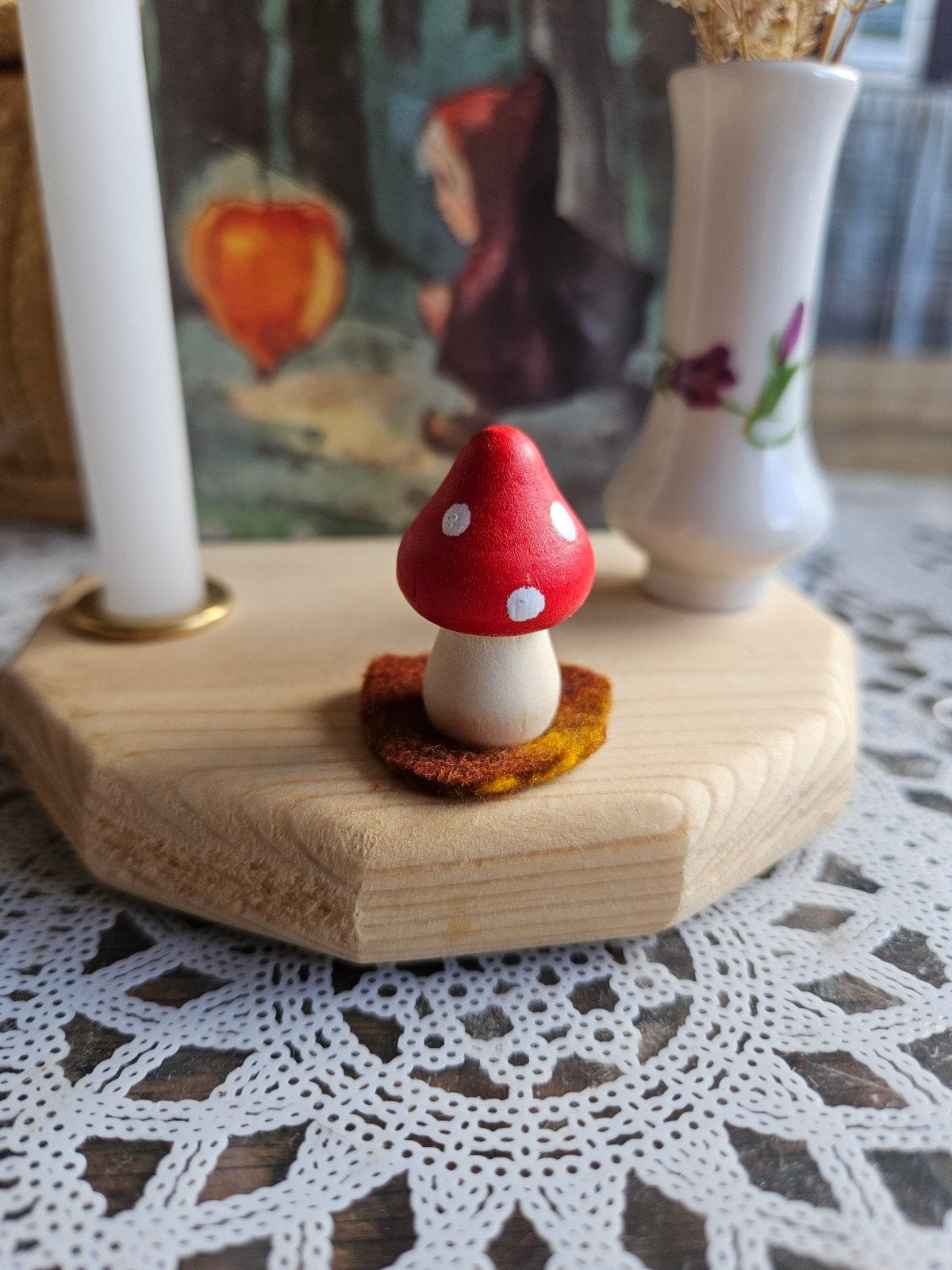 paddestoel steker# jaarring# herfst# vrije school, Ophalen of Verzenden, Nieuw, Figuurtje(s)