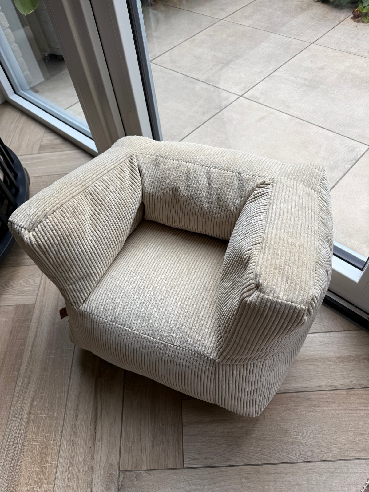 Jollein kinderstoel beanbag ribstof beige - Nieuw!, Ophalen, Nieuw, Overige typen