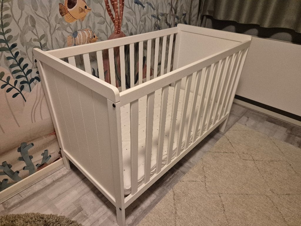 Europe Baby Ralph Ledikant Wit 60x120cm + Ikea Matras, Ophalen, Gebruikt, Ledikant