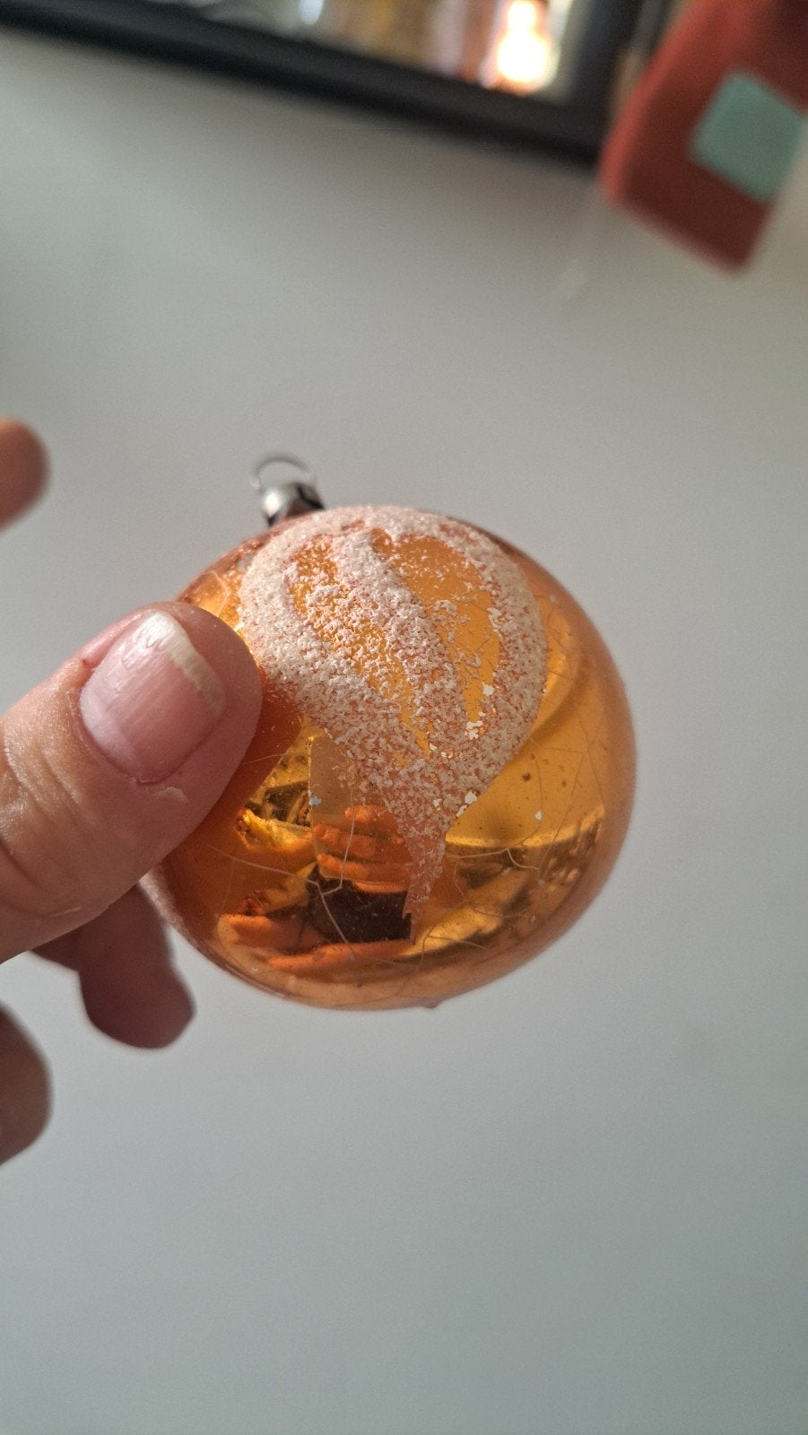 kerstbal vintage in gouden kleur, Ophalen of Verzenden