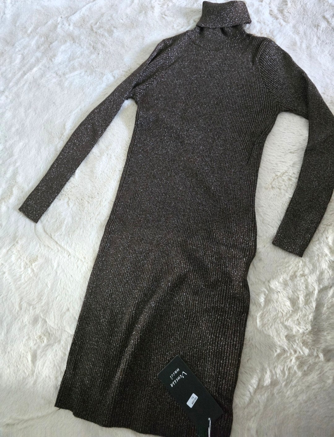 Venessa Nucci Glitter Jurk - Nieuw met label, Venessa Nucci, Bruin, Verzenden, Nieuw