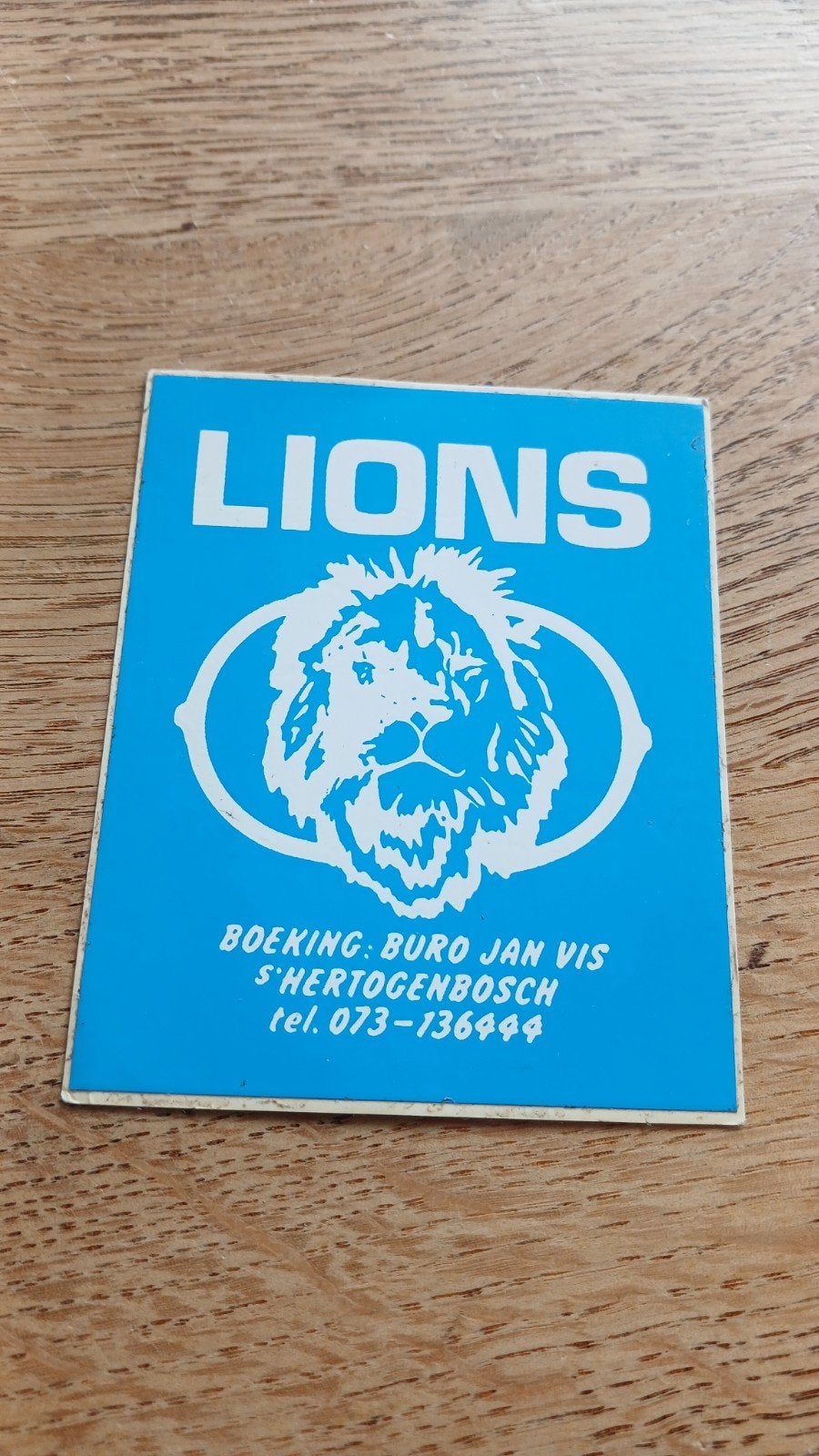 Sticker muziekgroep orkest Lions, bureau Jan Vis, Den Bosch, Ophalen of Verzenden, Zo goed als nieuw