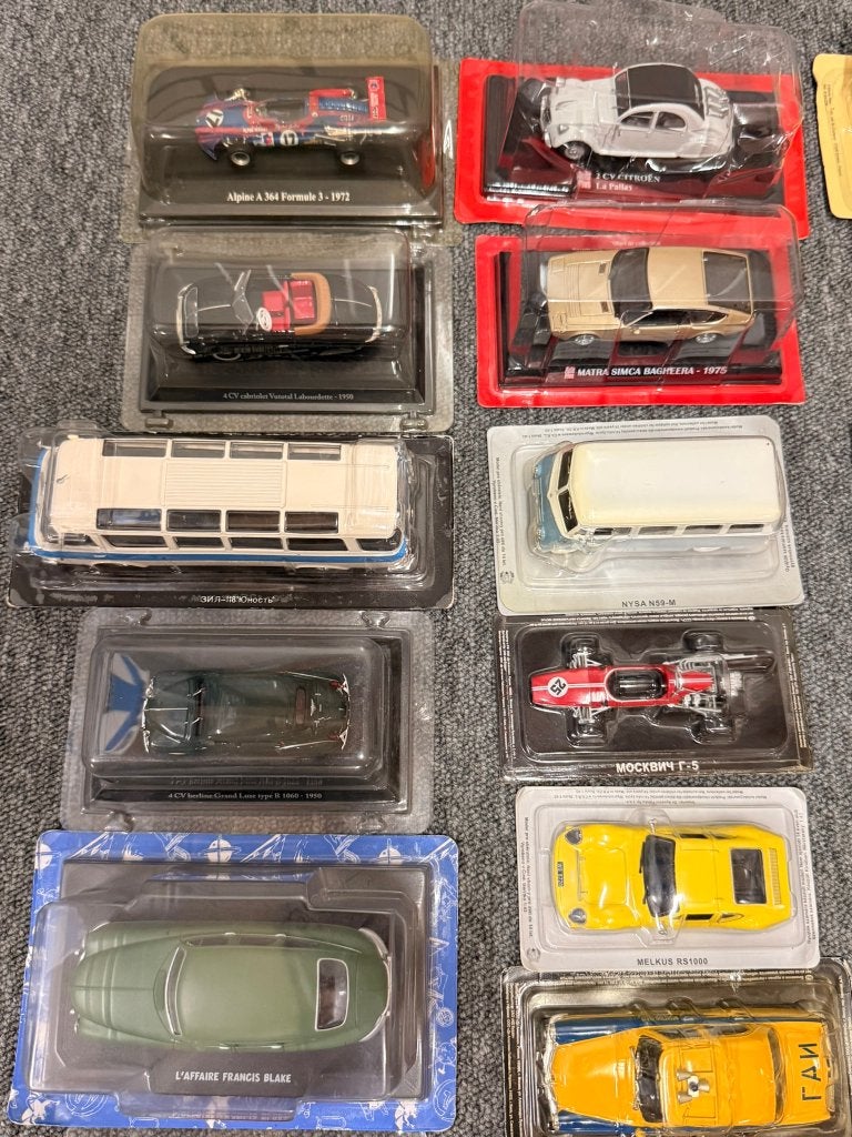60x Tijdschriftmodellen Norev Hachette Citroen Fiat etc 1:43, Hobby en Vrije tijd, Ophalen, Gebruikt, Auto, Norev