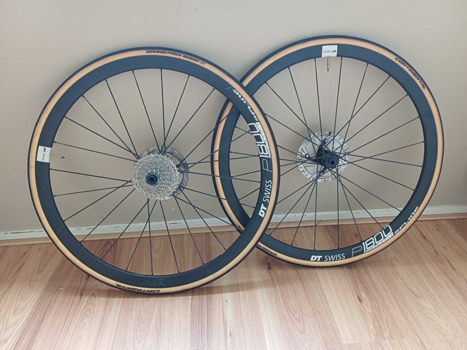 DT Swiss P1800 Spline 23 race wielen met Continental ban, Ophalen of Verzenden, Gebruikt