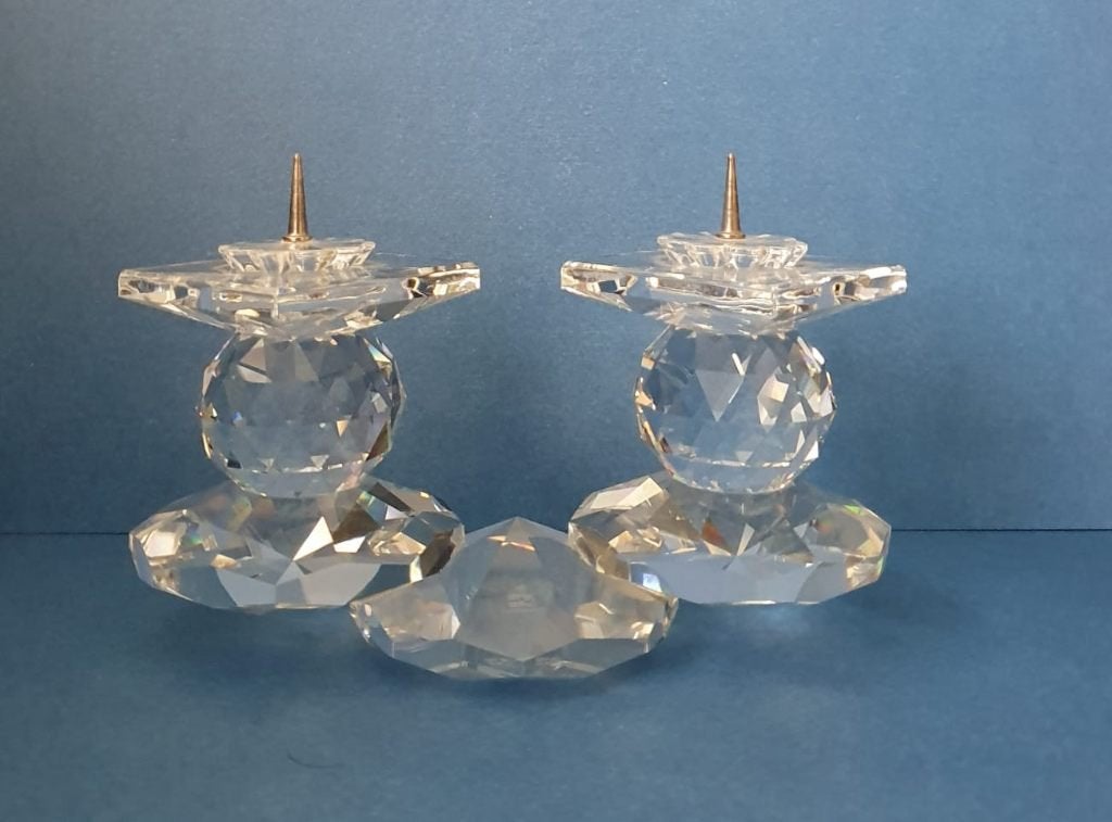 Swarovski dubbele kristallen kandelaar, Verzamelen, Swarovski, Ophalen, Zo goed als nieuw, Overige typen