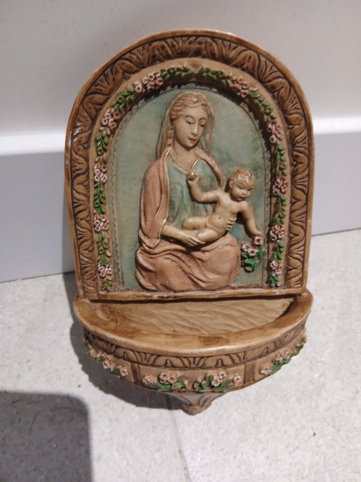Antiek Heilig Water Fontein Maria met Kindje Jezus, Antiek en Kunst, Ophalen of Verzenden