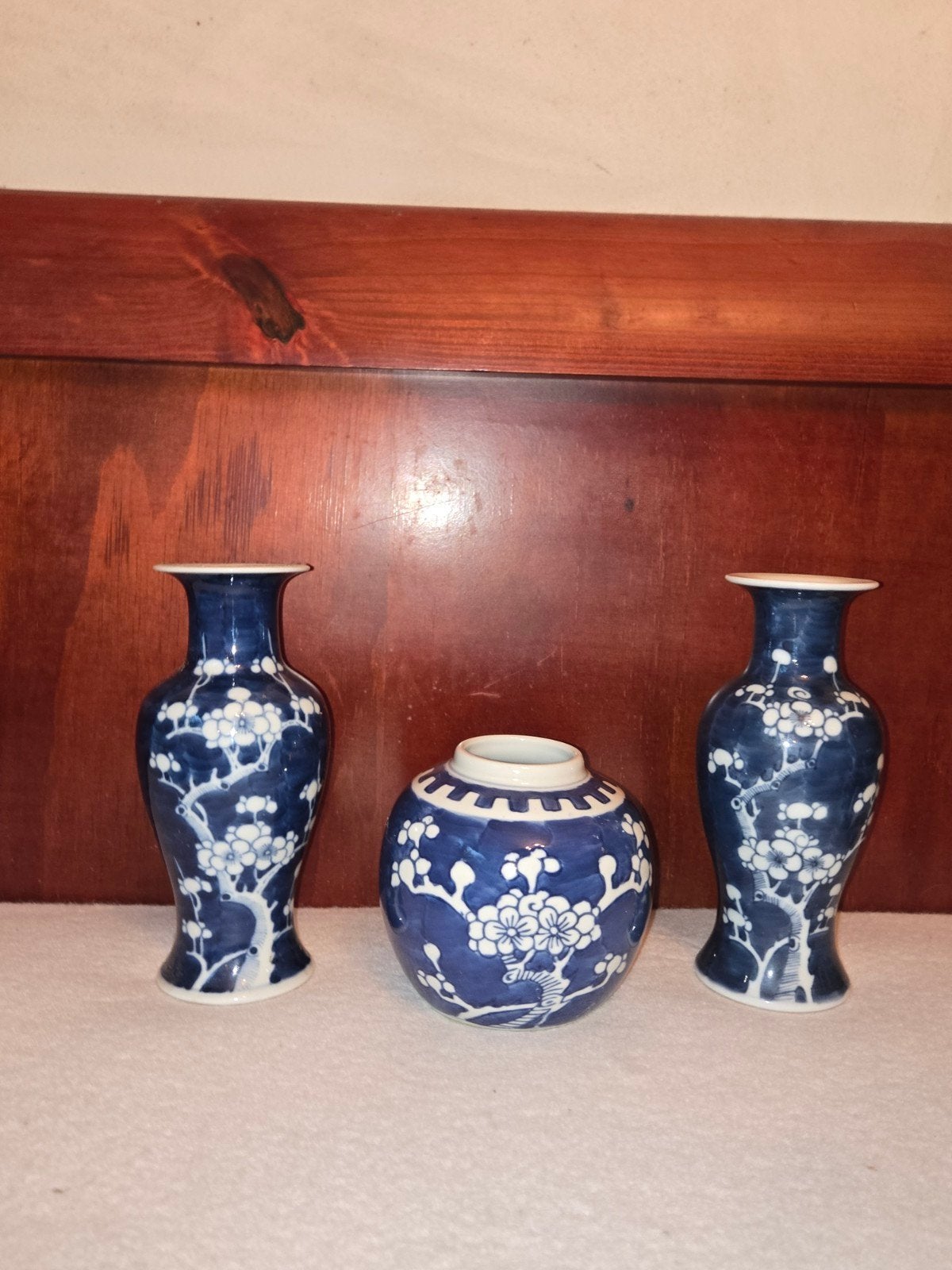 Antieke Chinese Prunus vaasjes + potjes dubbele ring, Ophalen of Verzenden