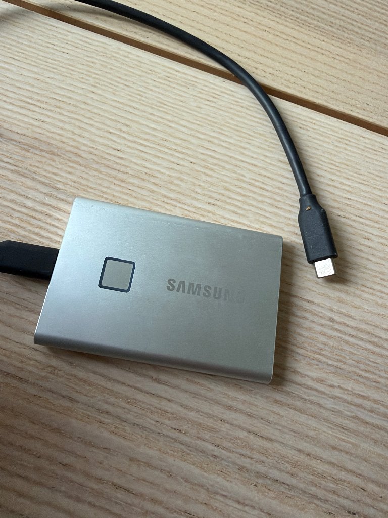 Samsung Portable SSD T7 Touch 500GB Zilver, Gebruikt, SSD, Ophalen of Verzenden, Samsung