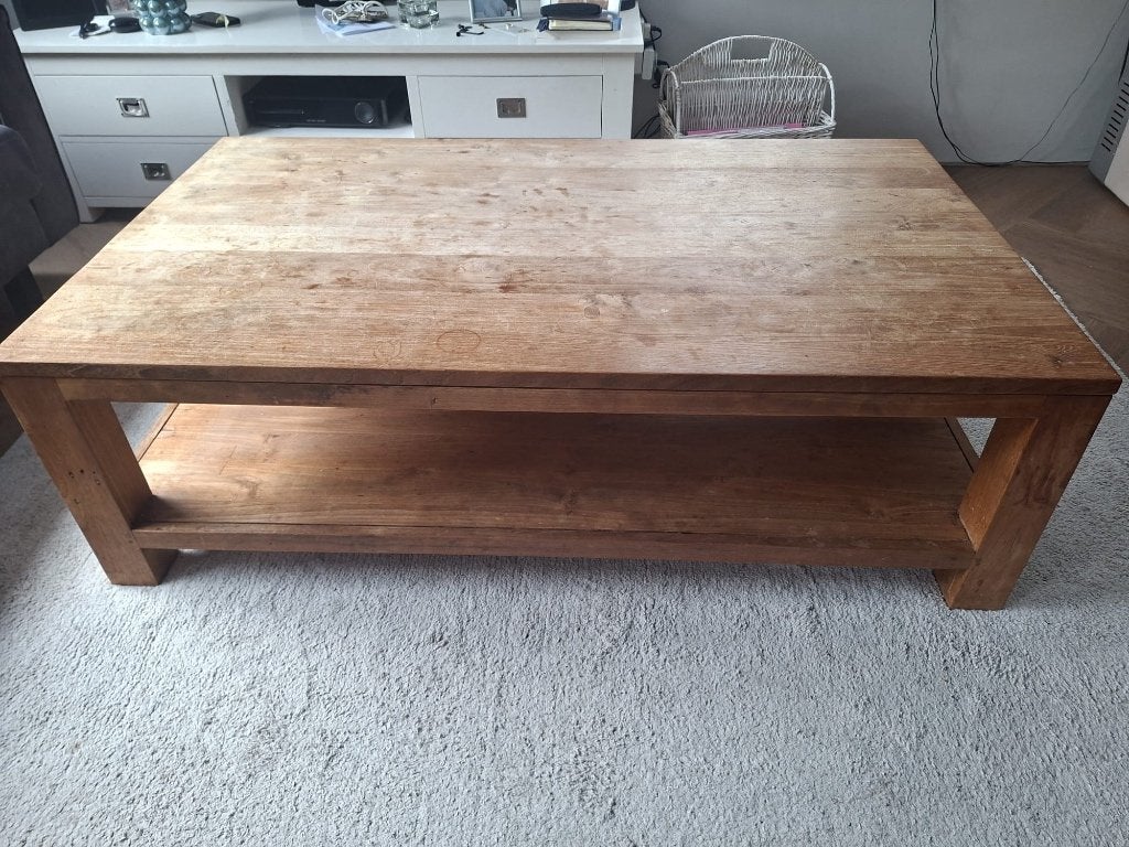 Troubadour salontafel teak, Ophalen, Gebruikt, 100 tot 150 cm, Teakhout