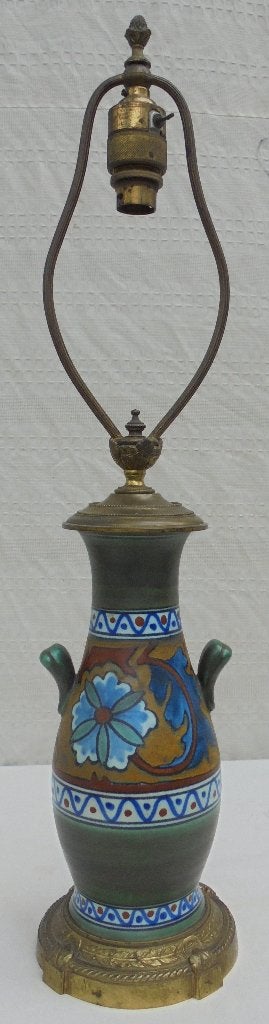 Grote lamp in Gouda plateel, Antiek en Kunst, Antiek | Lampen, Ophalen of Verzenden