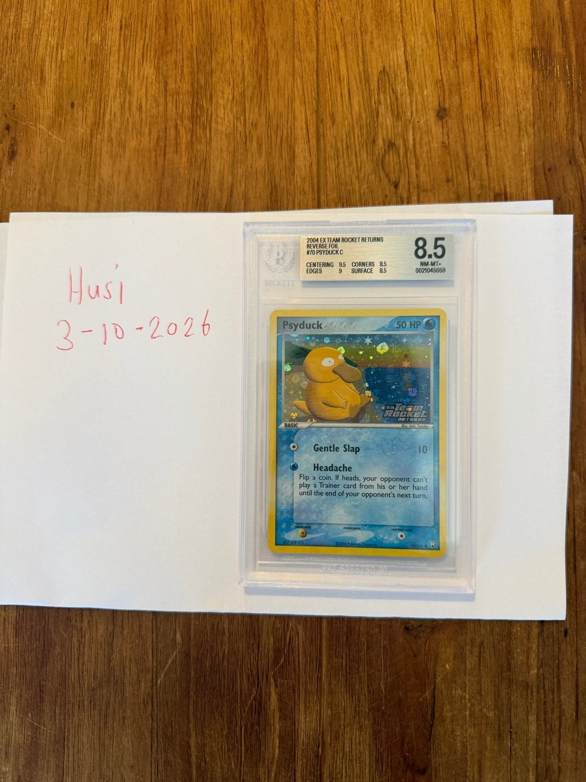 Foto 3 van Psyduck 2004 EX Team Rocket Returns Reverse Holo BGS 8.5
