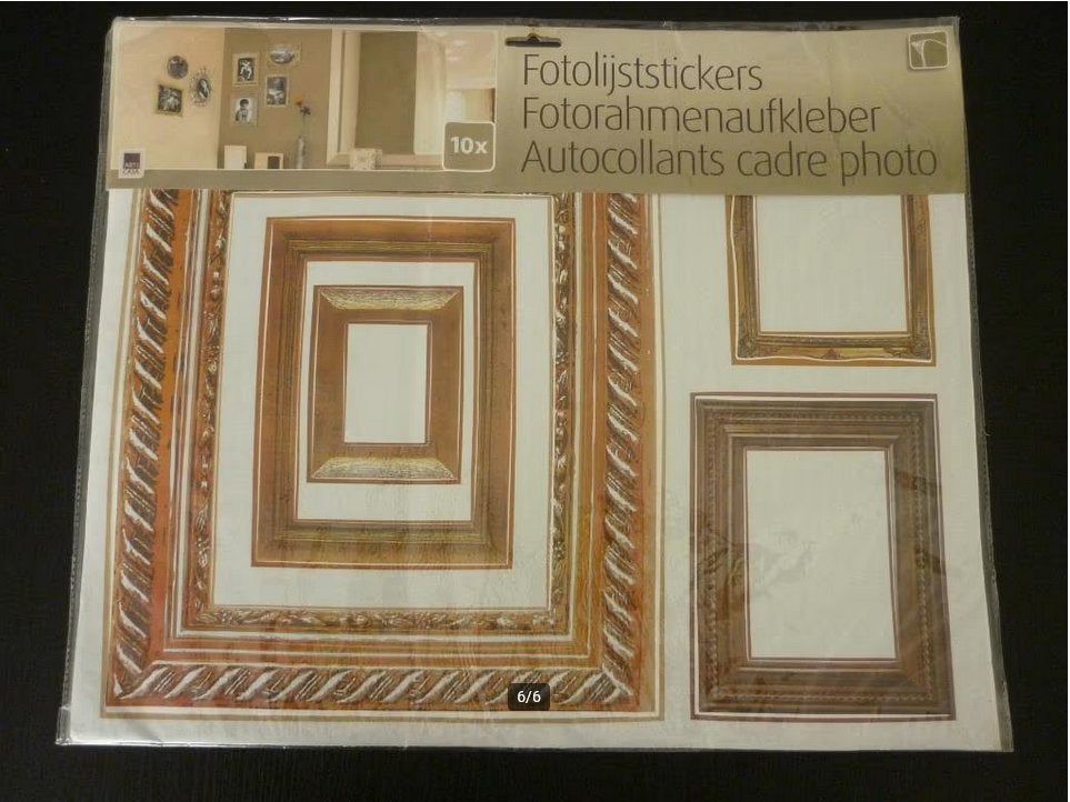 Brocante fotolijstjes goud / lijsten / muurstickers - NIEUW, Nieuw, Klassiek, Ophalen of Verzenden, Goud