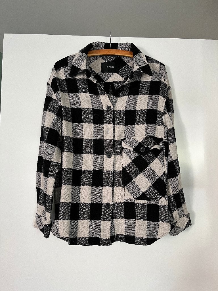 Zwart wit geruite blouse maat 38, Ophalen, Zo goed als nieuw, Maat 38/40 (M), Meerkleurig