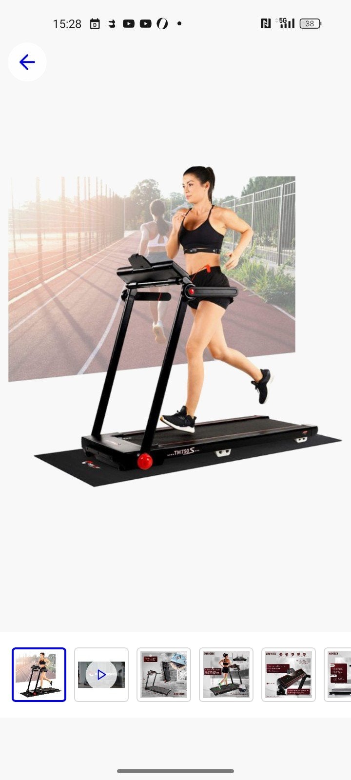 Christopeit TM 750S Loopband - Inklapbaar, 16 km/u, Ophalen, Zo goed als nieuw, Metaal, Loopband