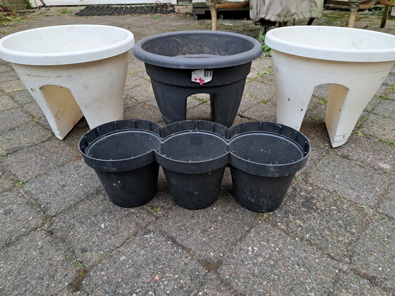 Set Elho Balkon/ tuinscherm bloembakken, Tuin en Terras, Kunststof, Balkon, Rond, Ophalen of Verzenden