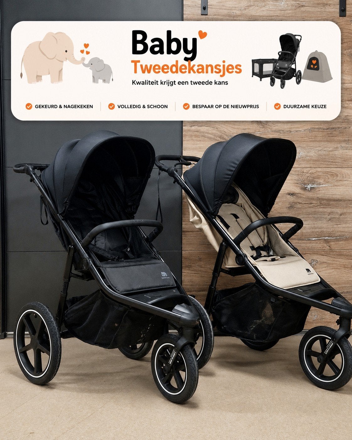 Deryan Jogger Hardloopbuggy - Outlet, Kinderen en Baby's, Buggy's, Ophalen, Nieuw, Verstelbare rugleuning