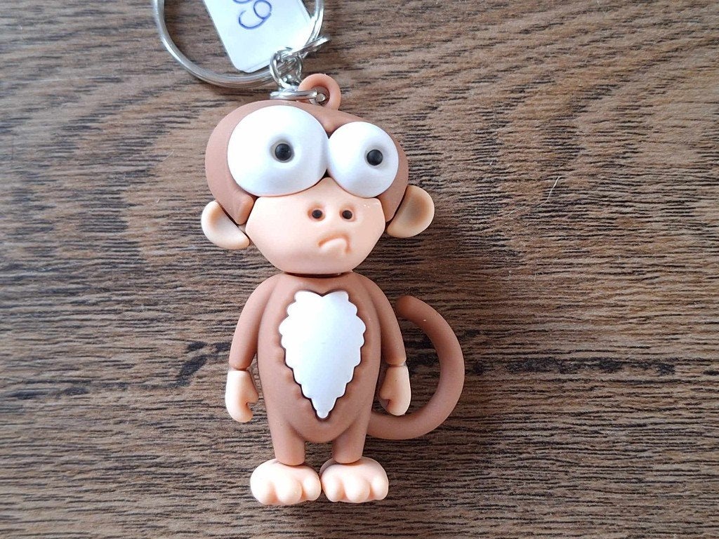 Sleutelhanger : Cartoon : Aapje !!, Info@keycharms.nl, Dier of Natuur, Nieuw, Medemblik